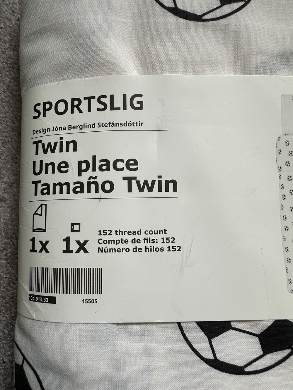 IKEA SPORTSLIG Twin Duvet Cover and Pillowcase Set NWT